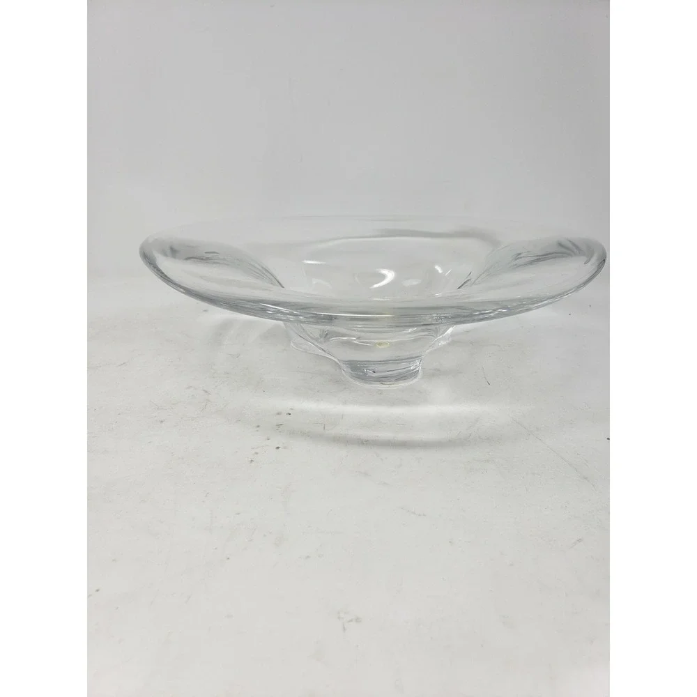 Orrefors Large Clear Crystal Bowl Vintage Modern Signed Numbered 6.5 Lbs 12.5